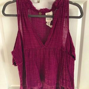 Off the shoulder flowy purple top